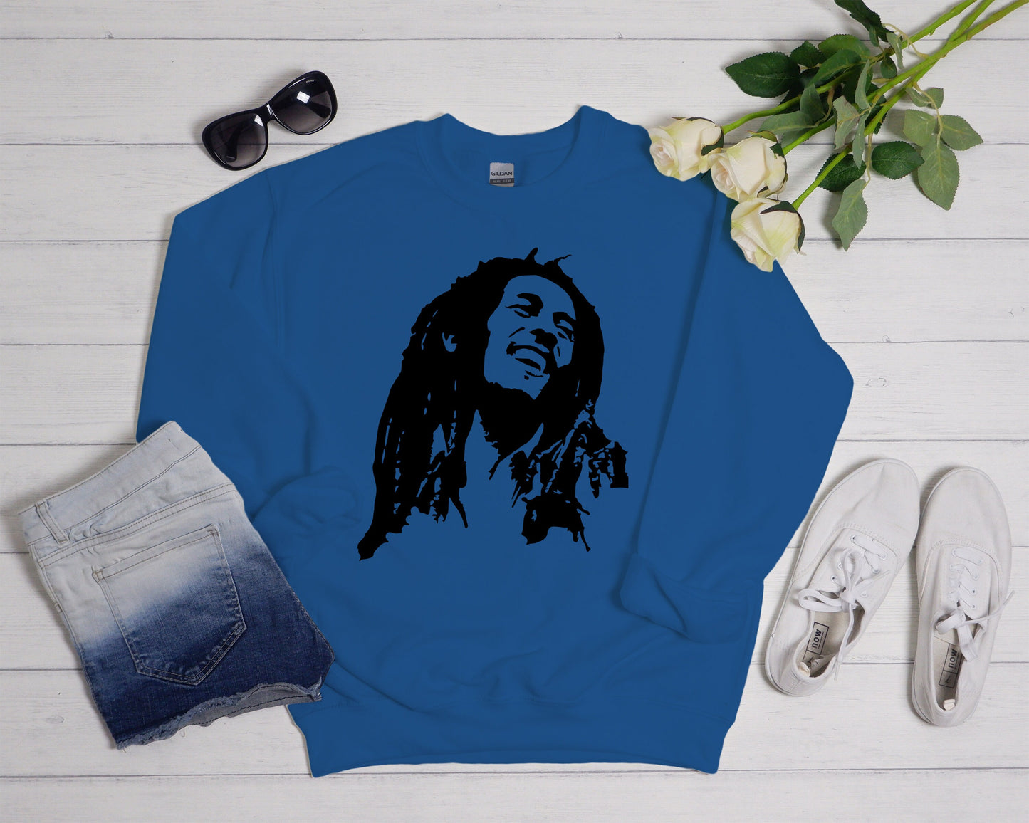 Bob Marley Reggae Sweatshirt: Retro Rasta Style
