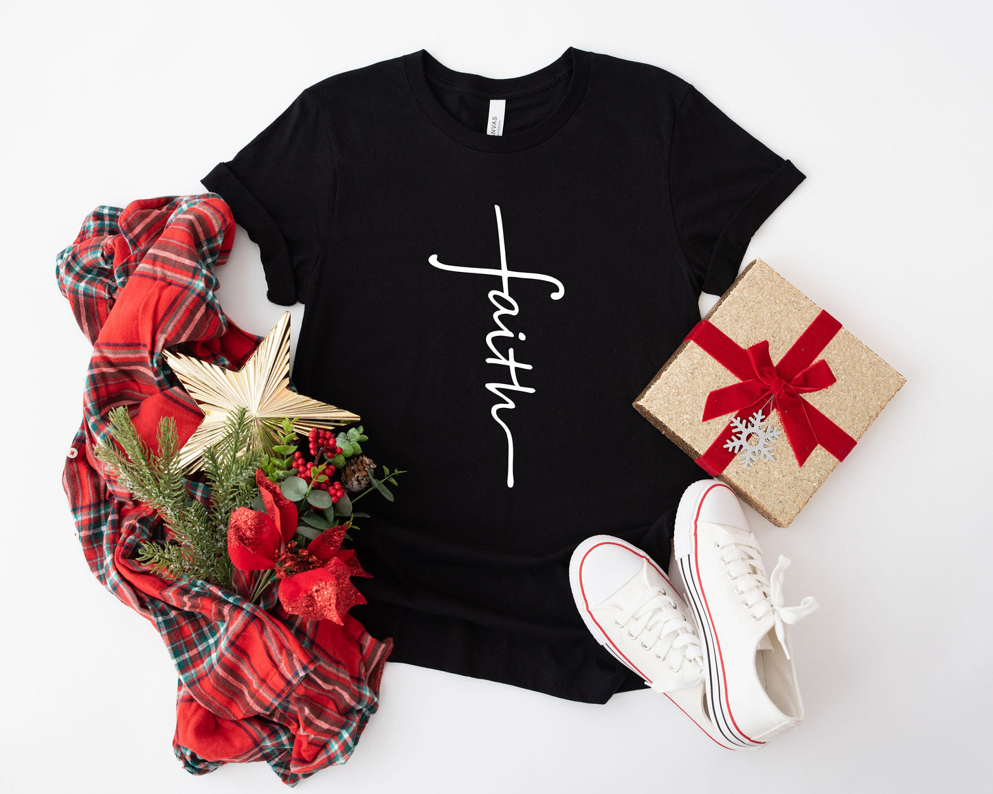 Faith Cross Shirt: Christian Graphic Tee, Religious Gift