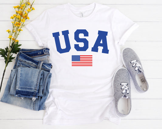USA National Flag Shirt, Men & Women Top T-Shirts, Patriot Themed Gift, American Flag Tee