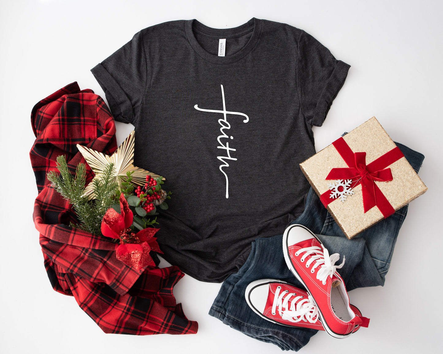 Faith Cross Shirt: Christian Graphic Tee, Religious Gift