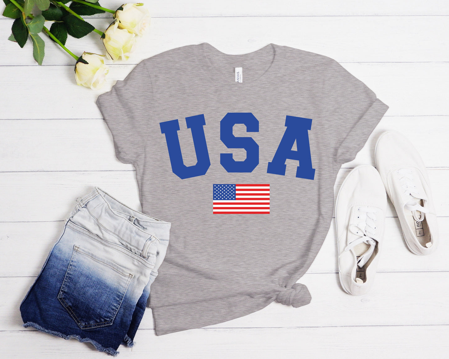 USA National Flag Shirt, Men & Women Top T-Shirts, Patriot Themed Gift, American Flag Tee