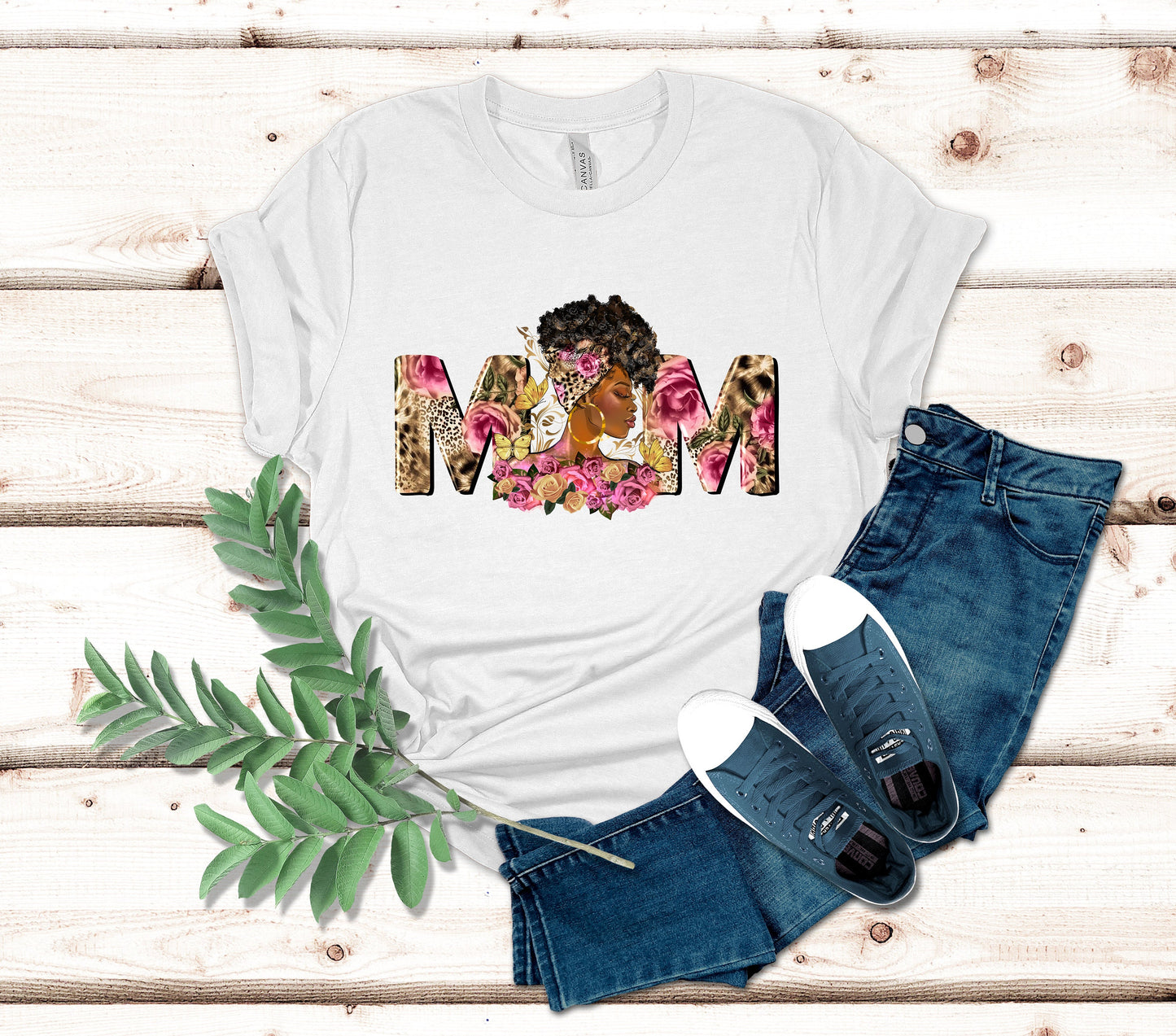 Afro Woman Mom T-Shirt, Floral Mother's Day Gift