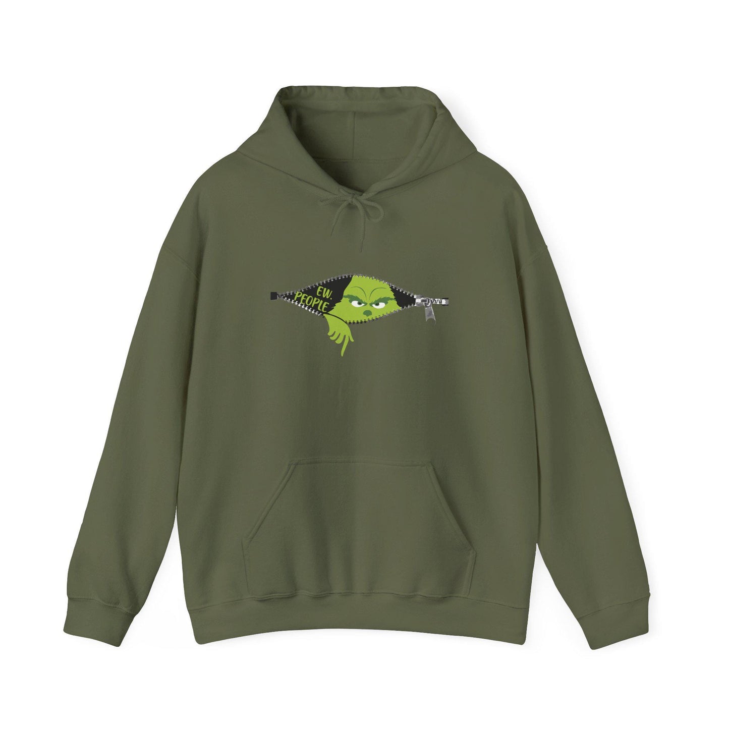 Ew People Grinch Graphic Hoodie, Introvert Humor