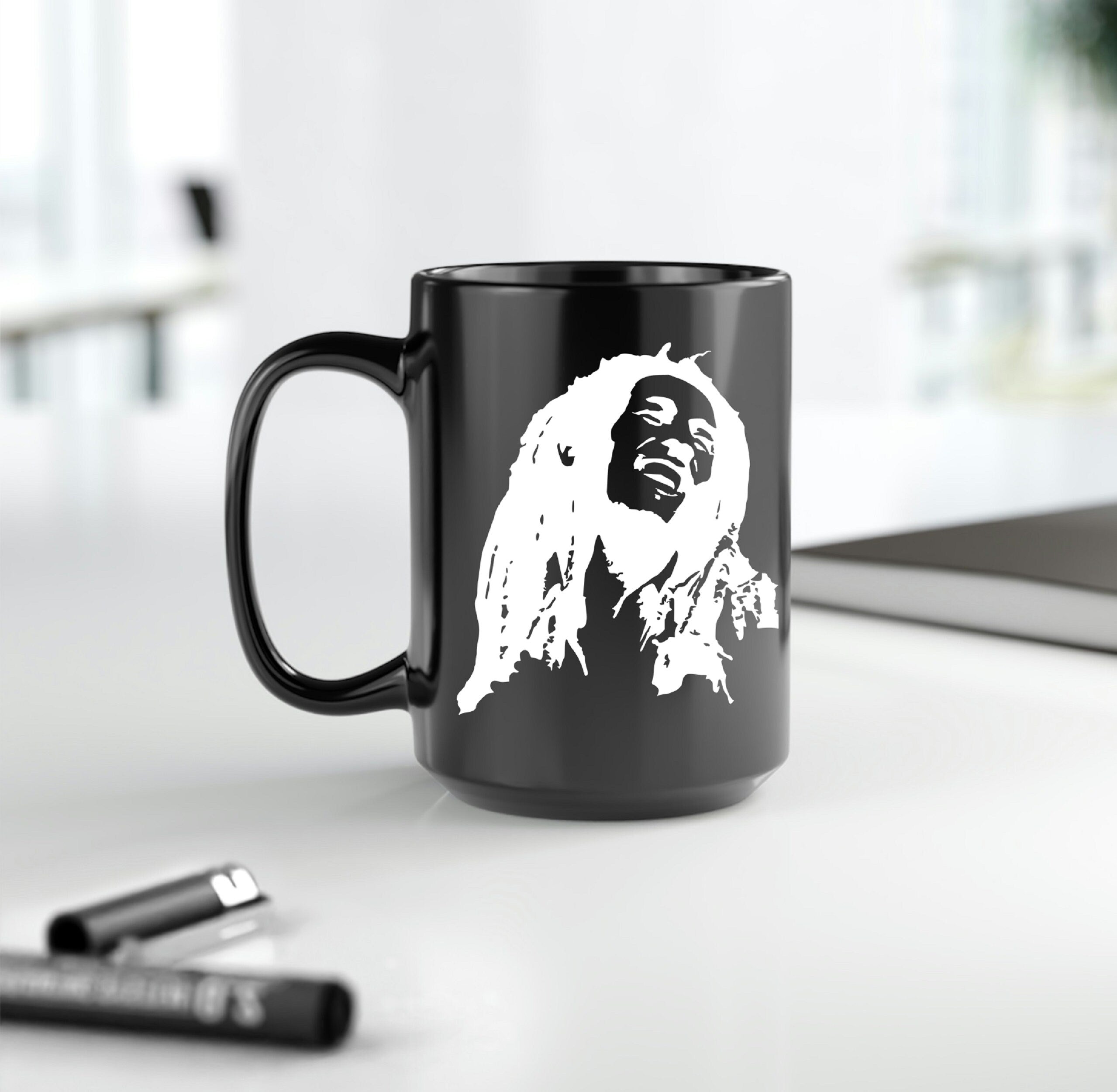 Bob Marley Silhouette Coffee Mug - Reggae Music Gift