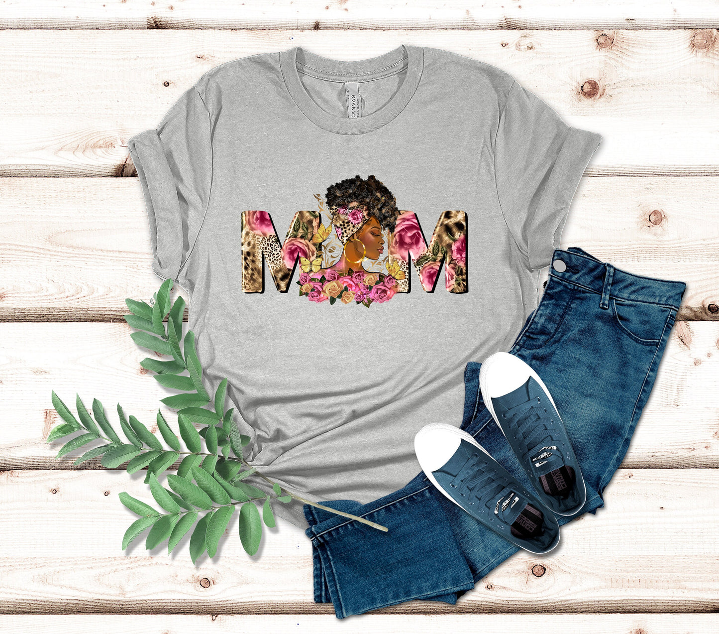 Afro Woman Mom T-Shirt, Floral Mother's Day Gift