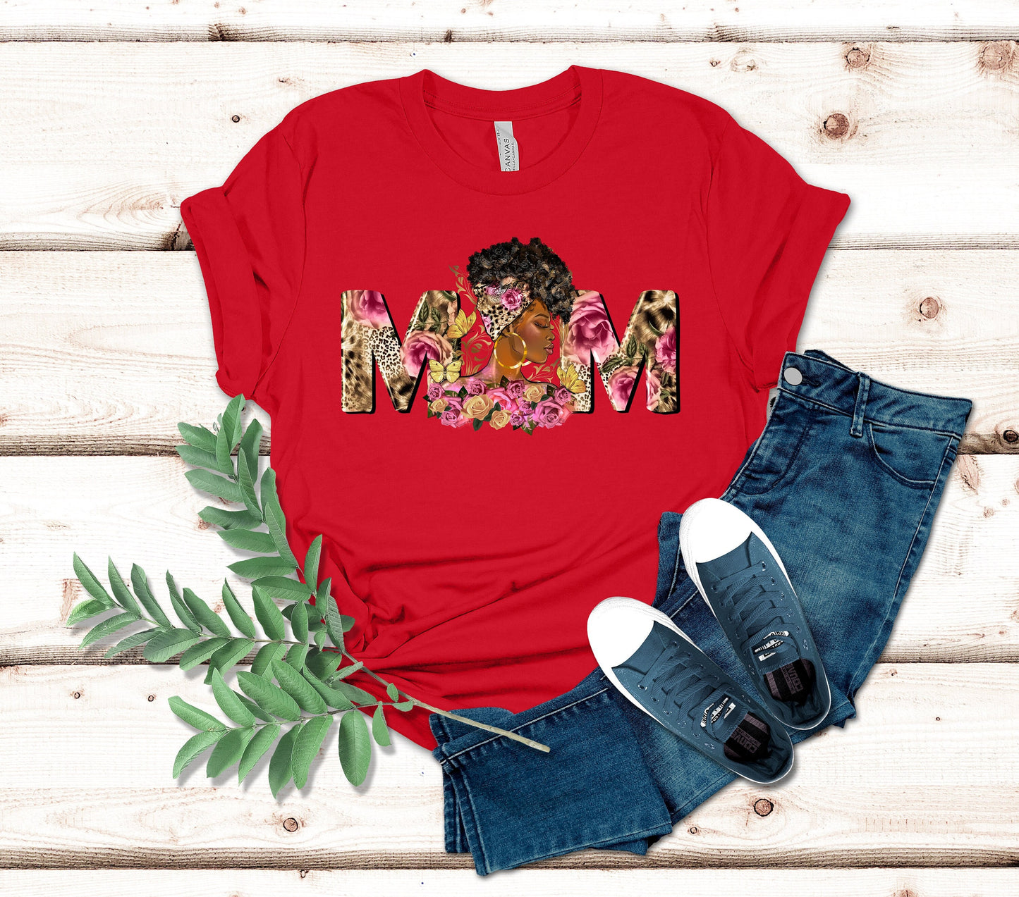 Afro Woman Mom T-Shirt, Floral Mother's Day Gift