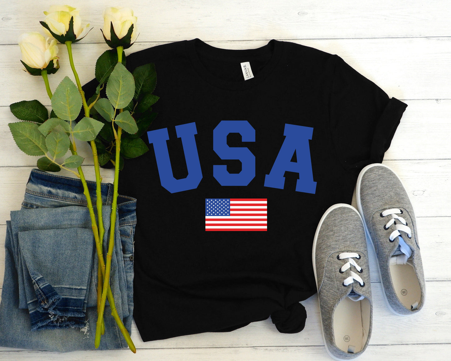 USA National Flag Shirt, Men & Women Top T-Shirts, Patriot Themed Gift, American Flag Tee