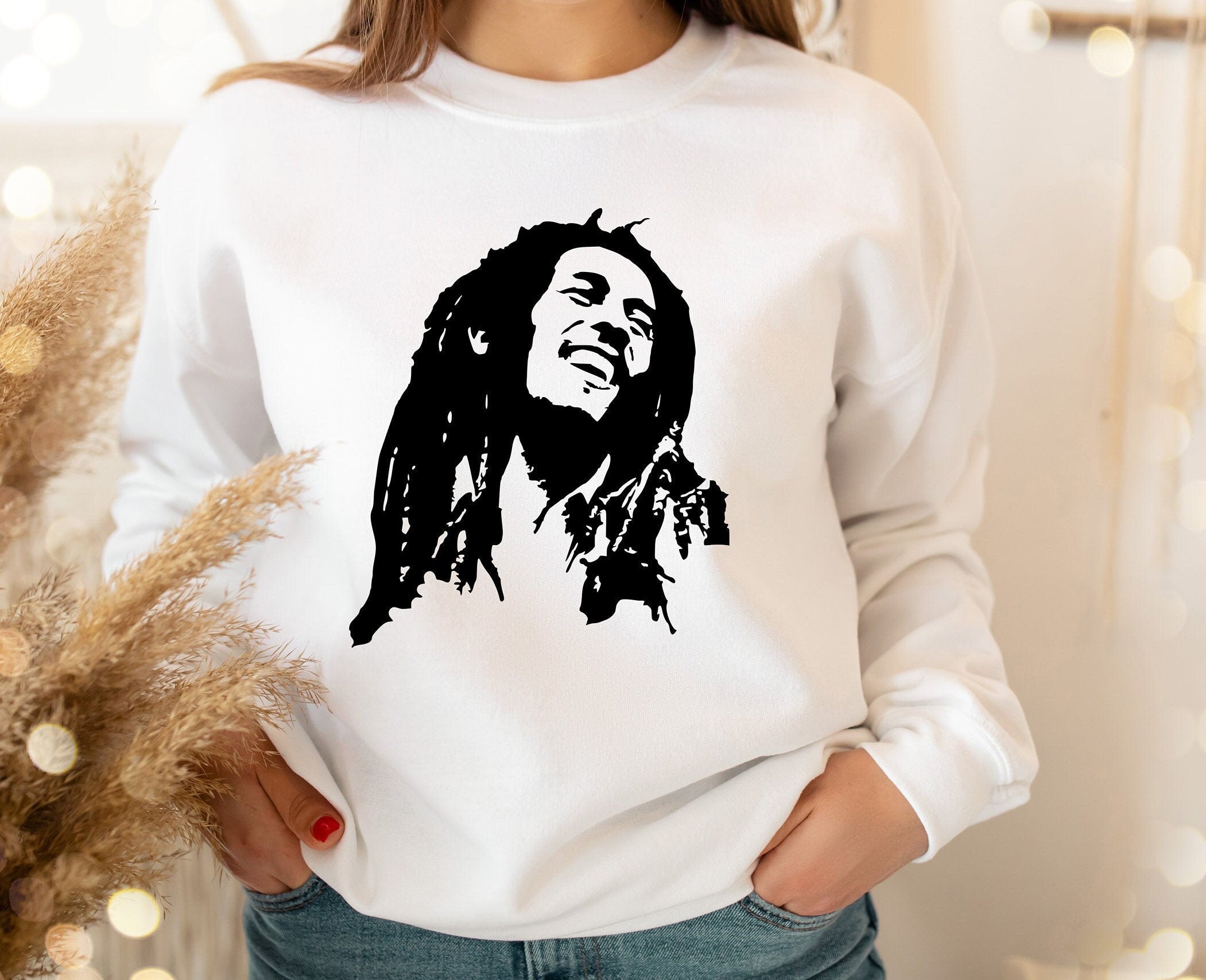 Bob Marley Graphic Sweatshirt, Reggae Rasta Style