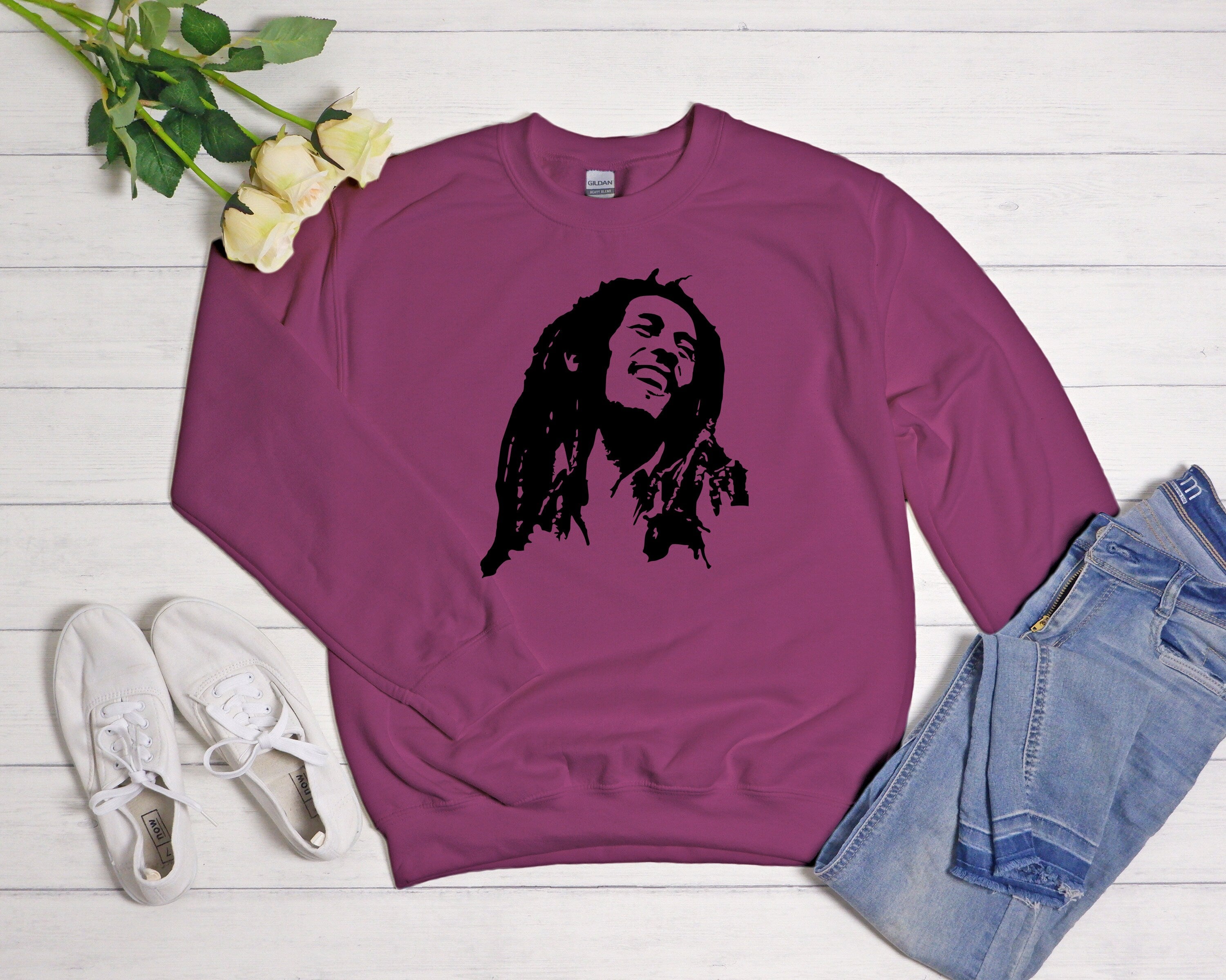 Bob Marley Graphic Sweatshirt, Reggae Rasta Style