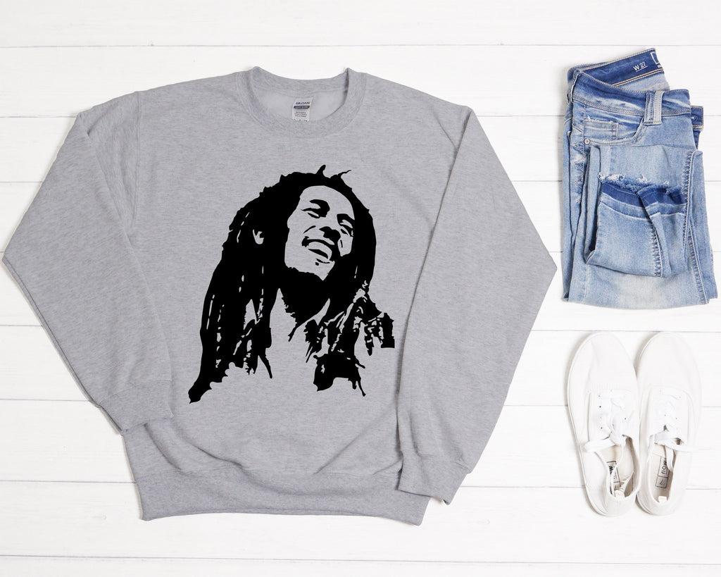 Bob Marley Graphic Sweatshirt, Reggae Rasta Style