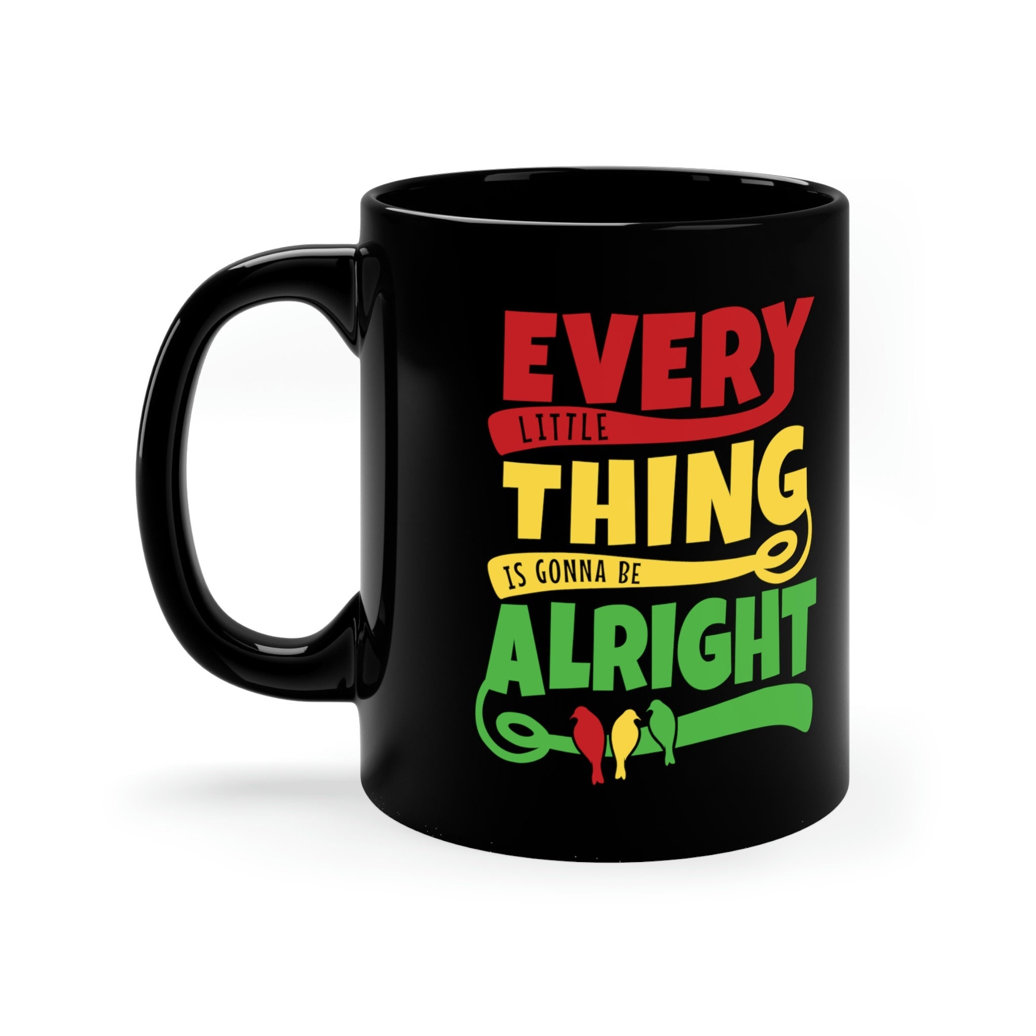 Bob Marley Ceramic Coffee Mug: Reggae Lyrics, 11oz/15oz, Double-Sided Print