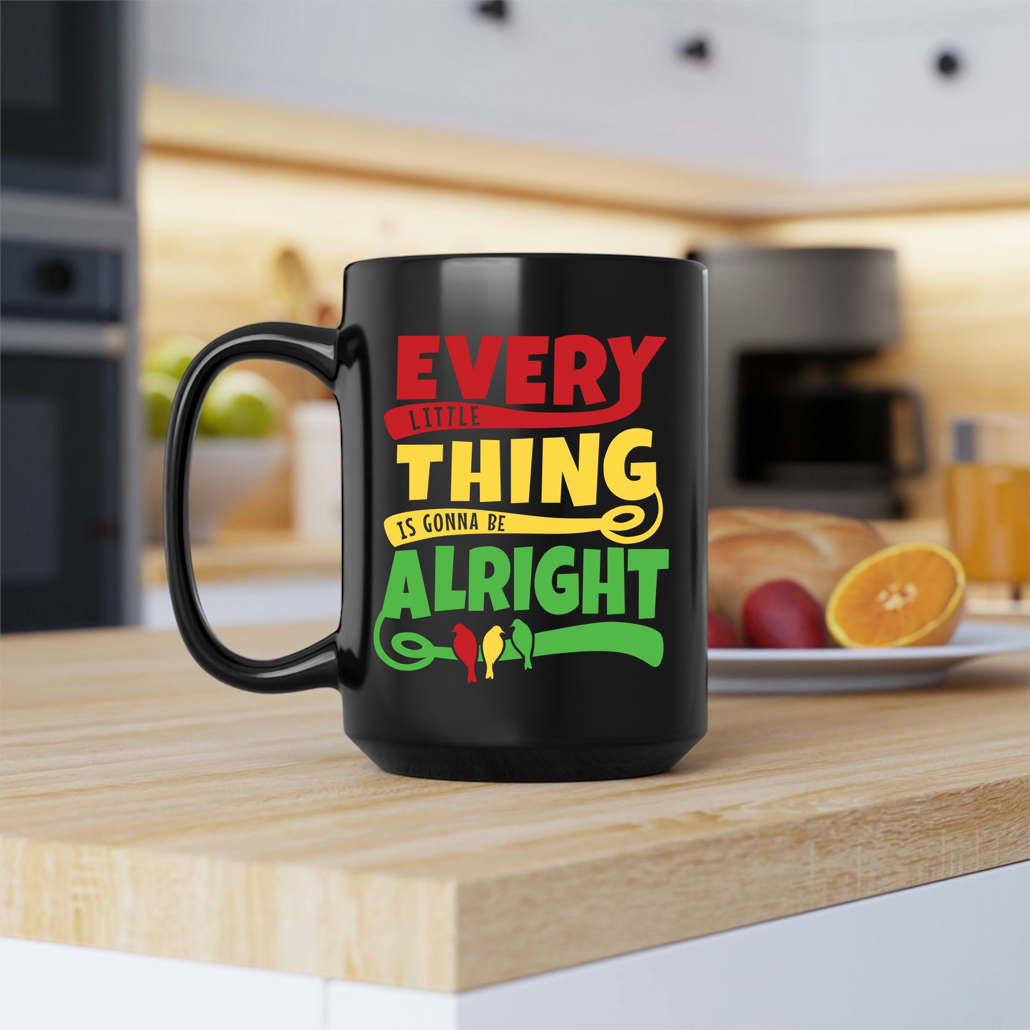 Bob Marley Ceramic Coffee Mug: Reggae Lyrics, 11oz/15oz, Double-Sided Print