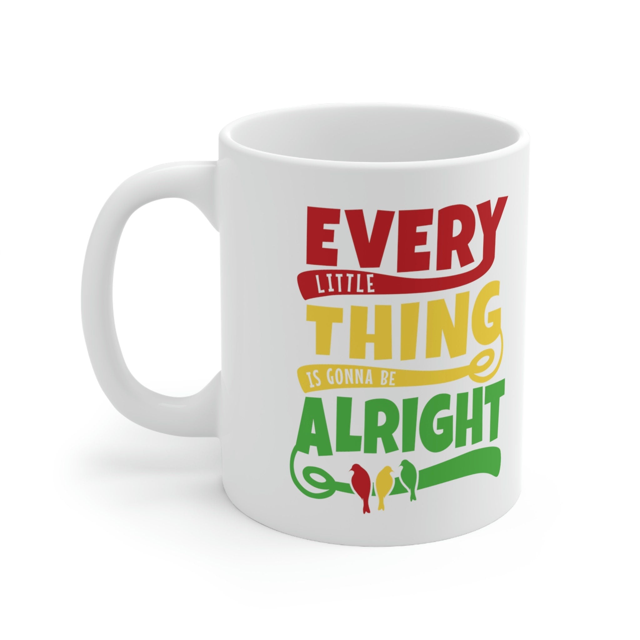 Bob Marley Ceramic Coffee Mug: Reggae Lyrics, 11oz/15oz, Double-Sided Print