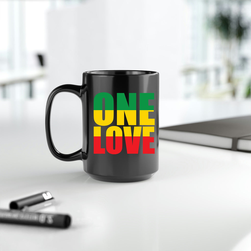 Bob Marley One Love Coffee Mug: Reggae Music Ceramic Mug, Double-Sided Print