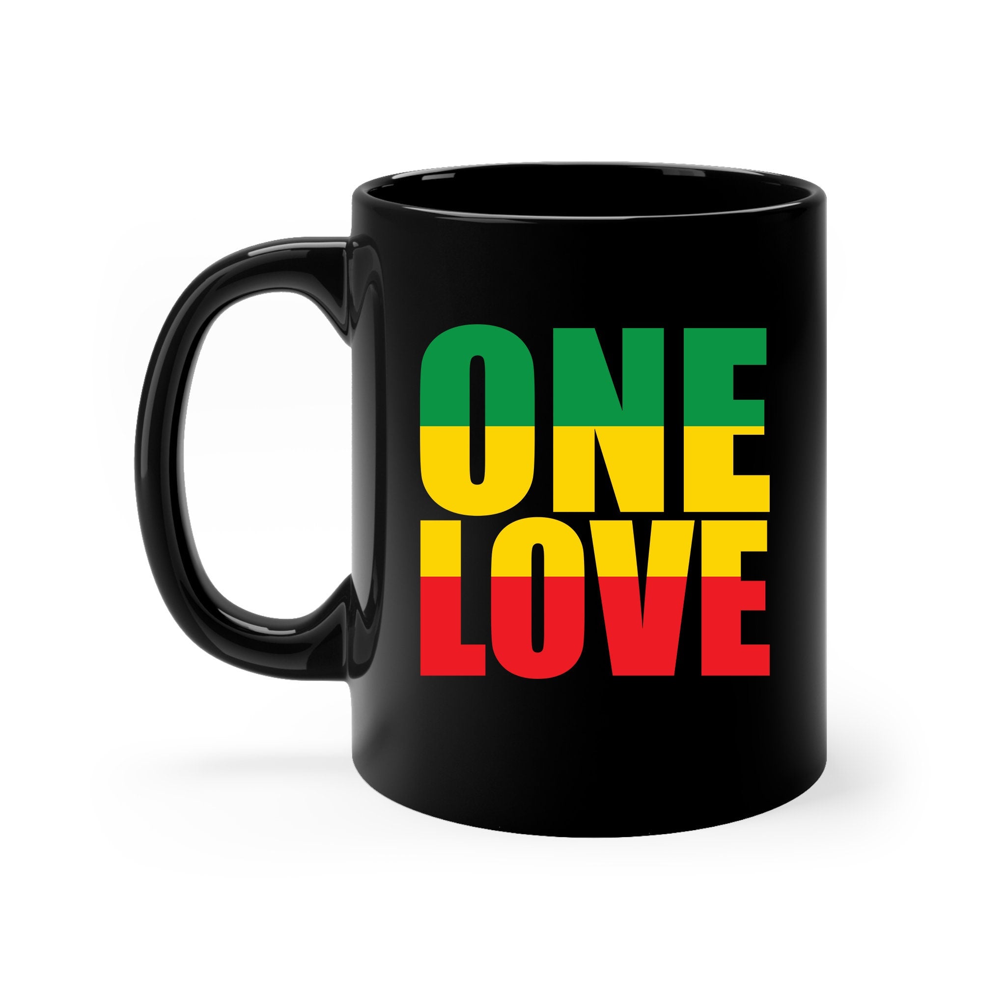 Bob Marley One Love Coffee Mug: Reggae Music Ceramic Mug, Double-Sided Print