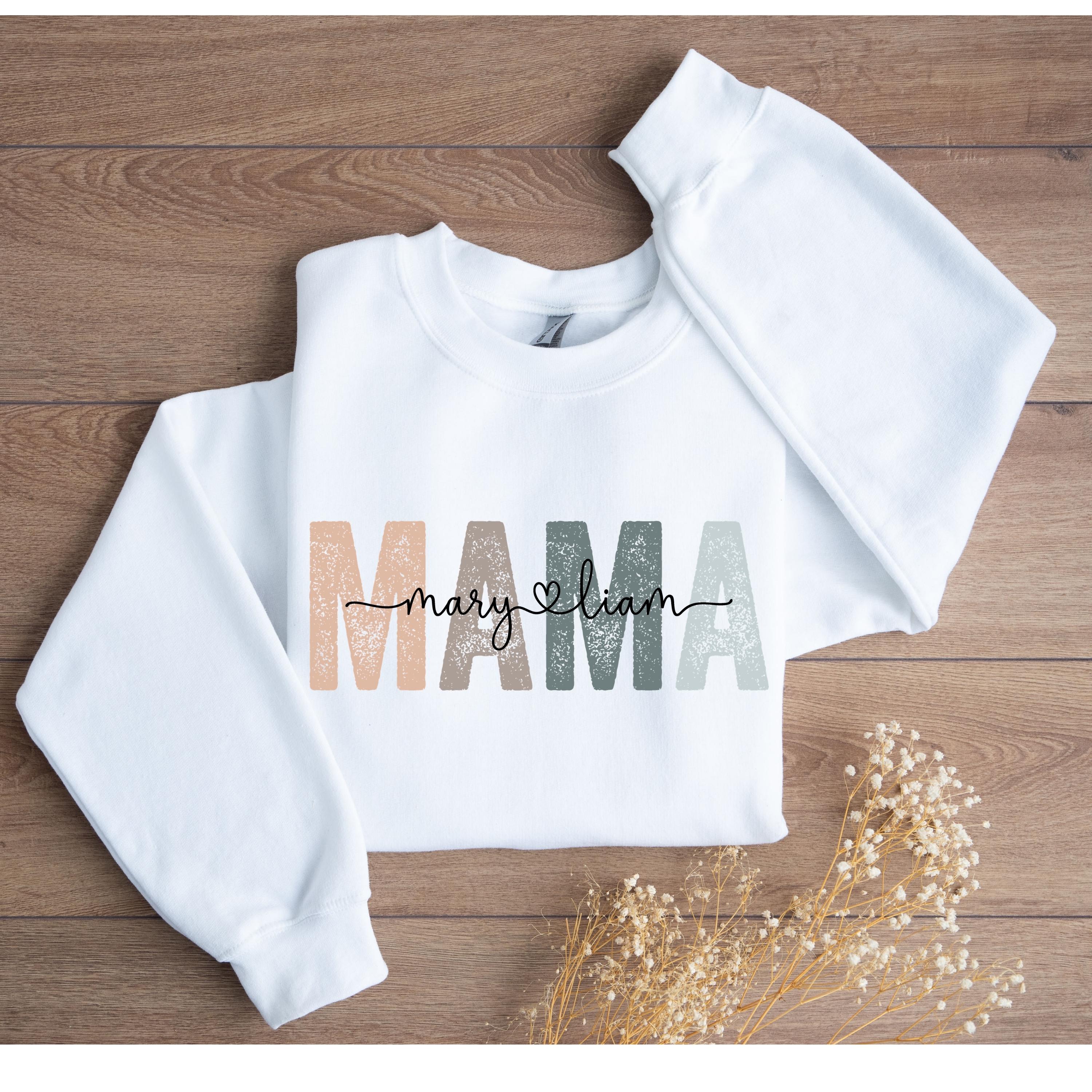 Personalized Mama Sweatshirt,Custom Name Mama Shirt,Mom Gift,Minimalist Mama Crewneck,Custom Mom Sweatshirt,Mother’s Day Gift,Family Names
