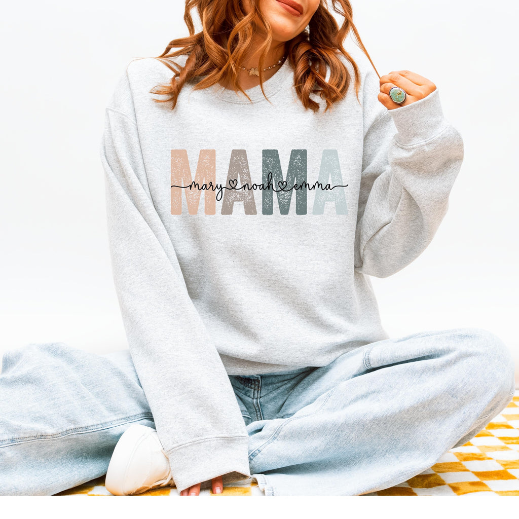 Personalized Mama Sweatshirt,Custom Name Mama Shirt,Mom Gift,Minimalist Mama Crewneck,Custom Mom Sweatshirt,Mother’s Day Gift,Family Names