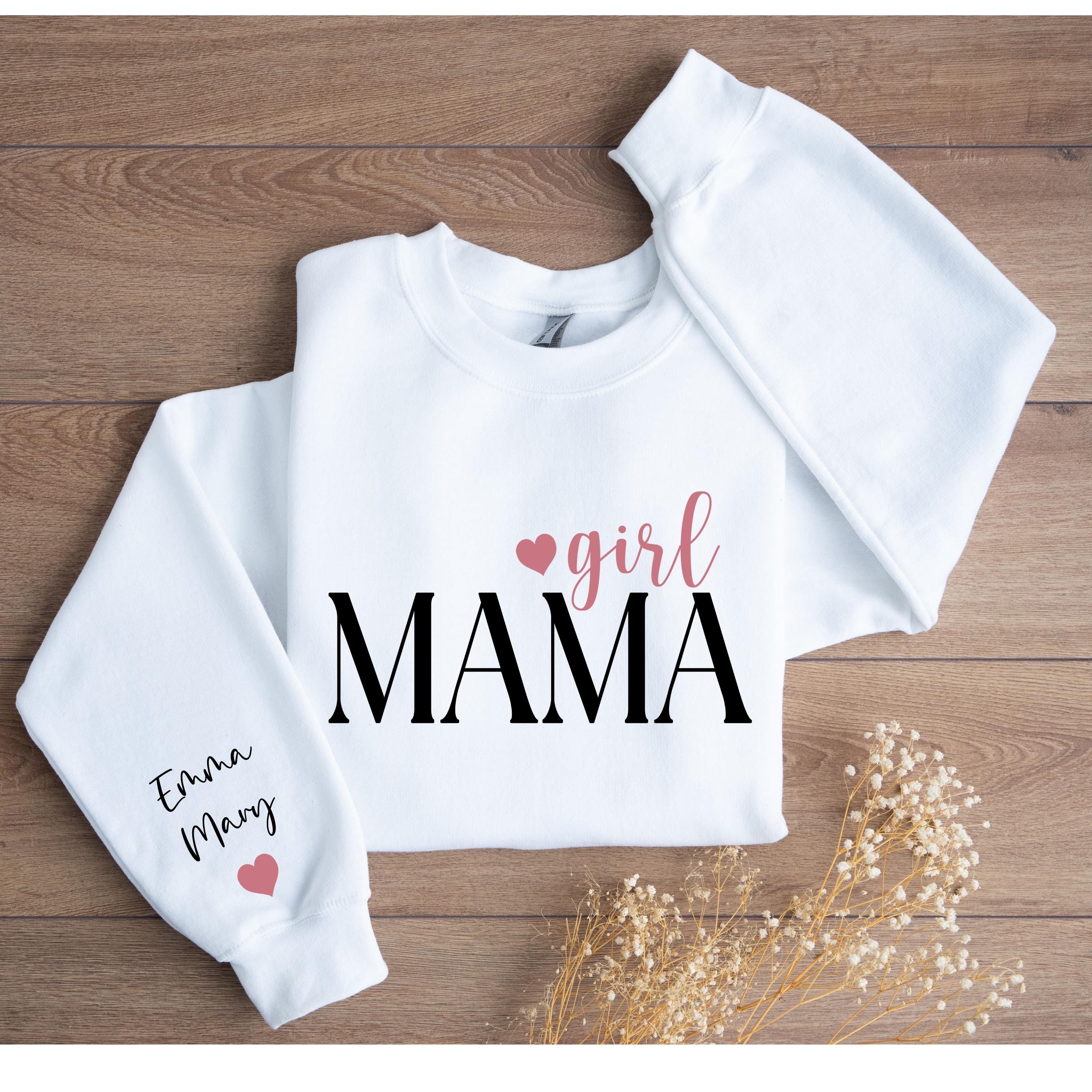 Custom Boy Girl Mama Sweatshirt, Personalized Kids Names Sleeve Sweater, Girl Boy Mom Sweat, Personalized Mother's Day Apparel