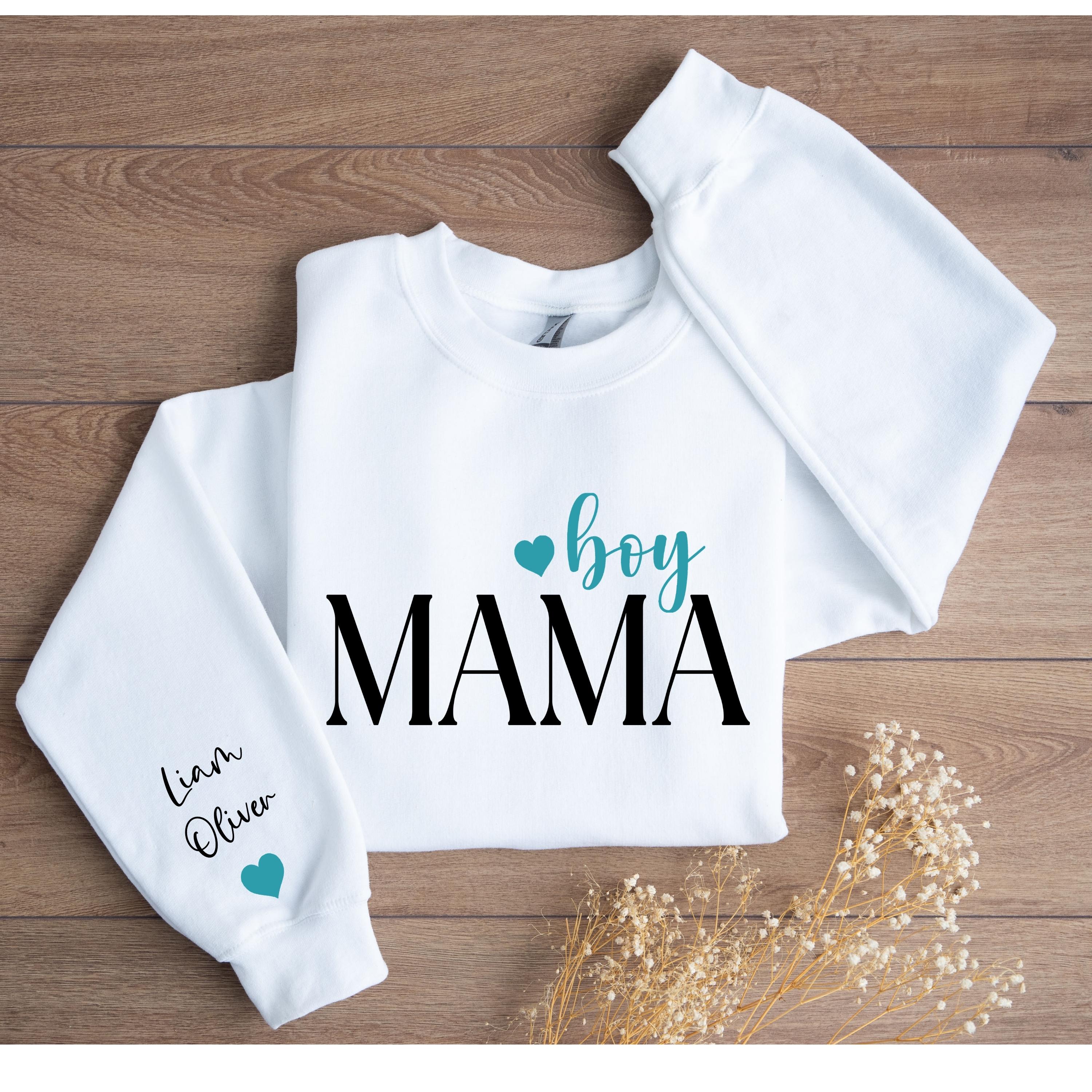 Custom Boy Girl Mama Sweatshirt, Personalized Kids Names Sleeve Sweater, Girl Boy Mom Sweat, Personalized Mother's Day Apparel