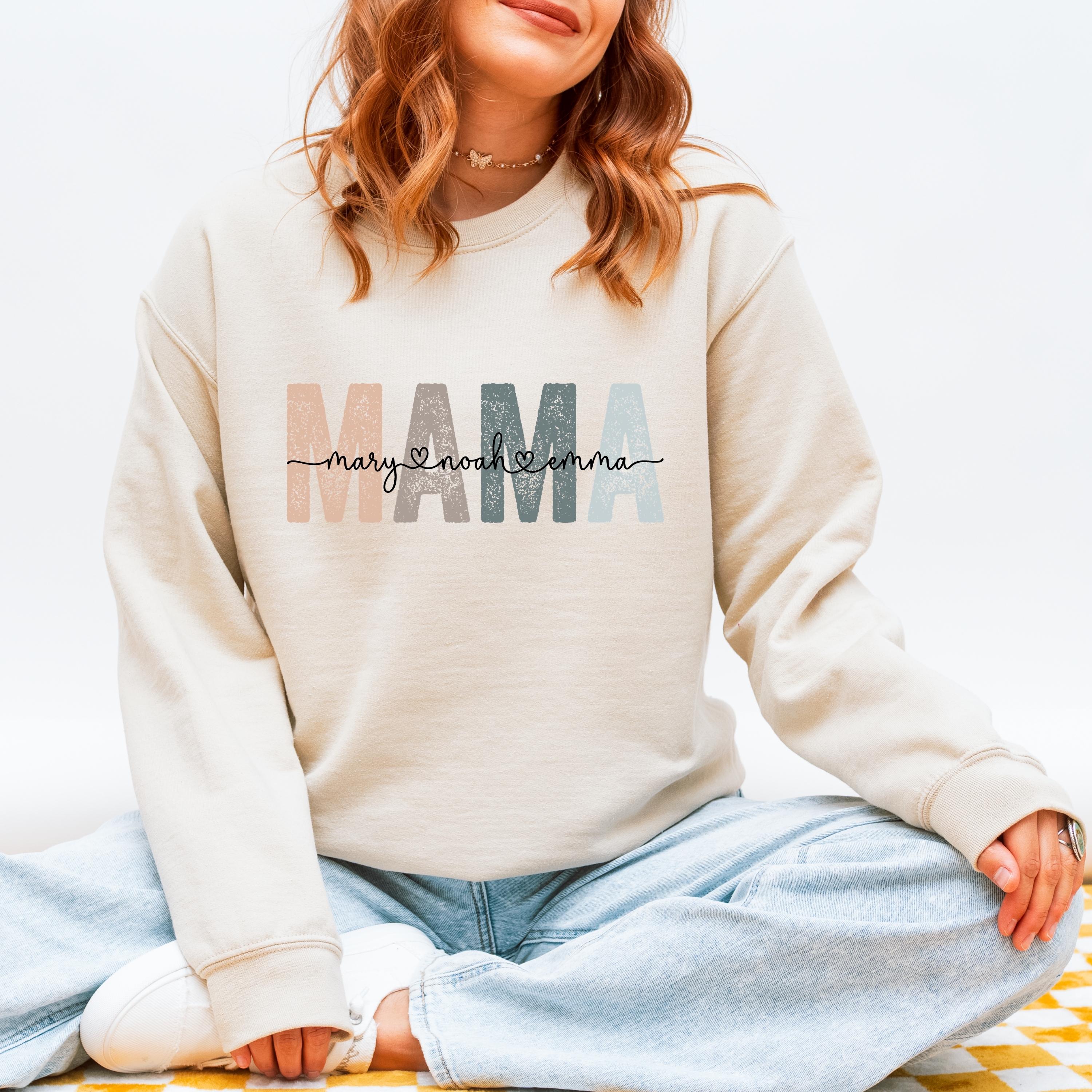Personalized Mama Sweatshirt,Custom Name Mama Shirt,Mom Gift,Minimalist Mama Crewneck,Custom Mom Sweatshirt,Mother’s Day Gift,Family Names