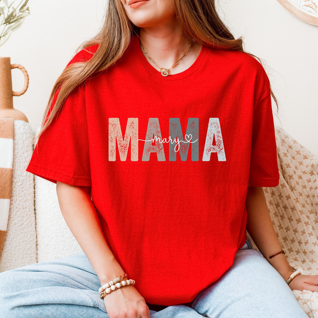 Personalized Mama Shirt, Custom Mom Name T-Shirt, Gift for Mom, Mothers Day Shirt, Grandma Shirt, Minimalist Family Names Tee
